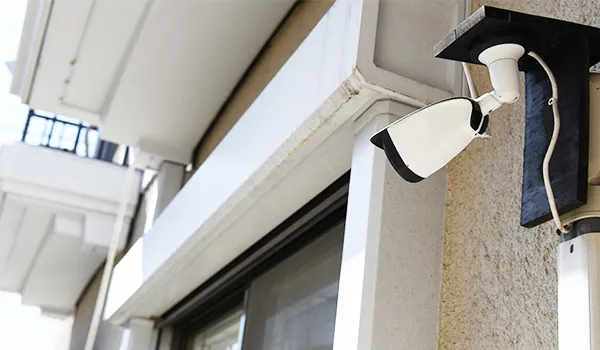 エアコンのダクトカバーを活用した防犯カメラの取り付け例